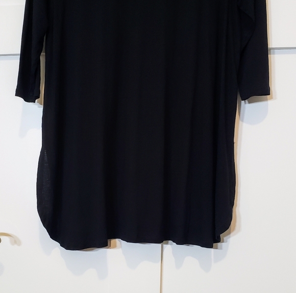 J.Jill Dress Size XL Mini Popover Black Rayon Tencel Breatheable Semi-Sheer - Picture 11 of 13